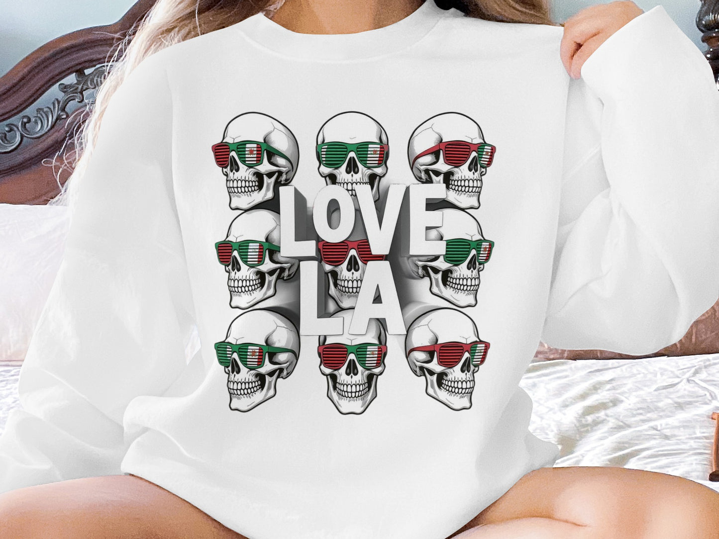 Love LA Skull Graphic Unisex Fashion Top product