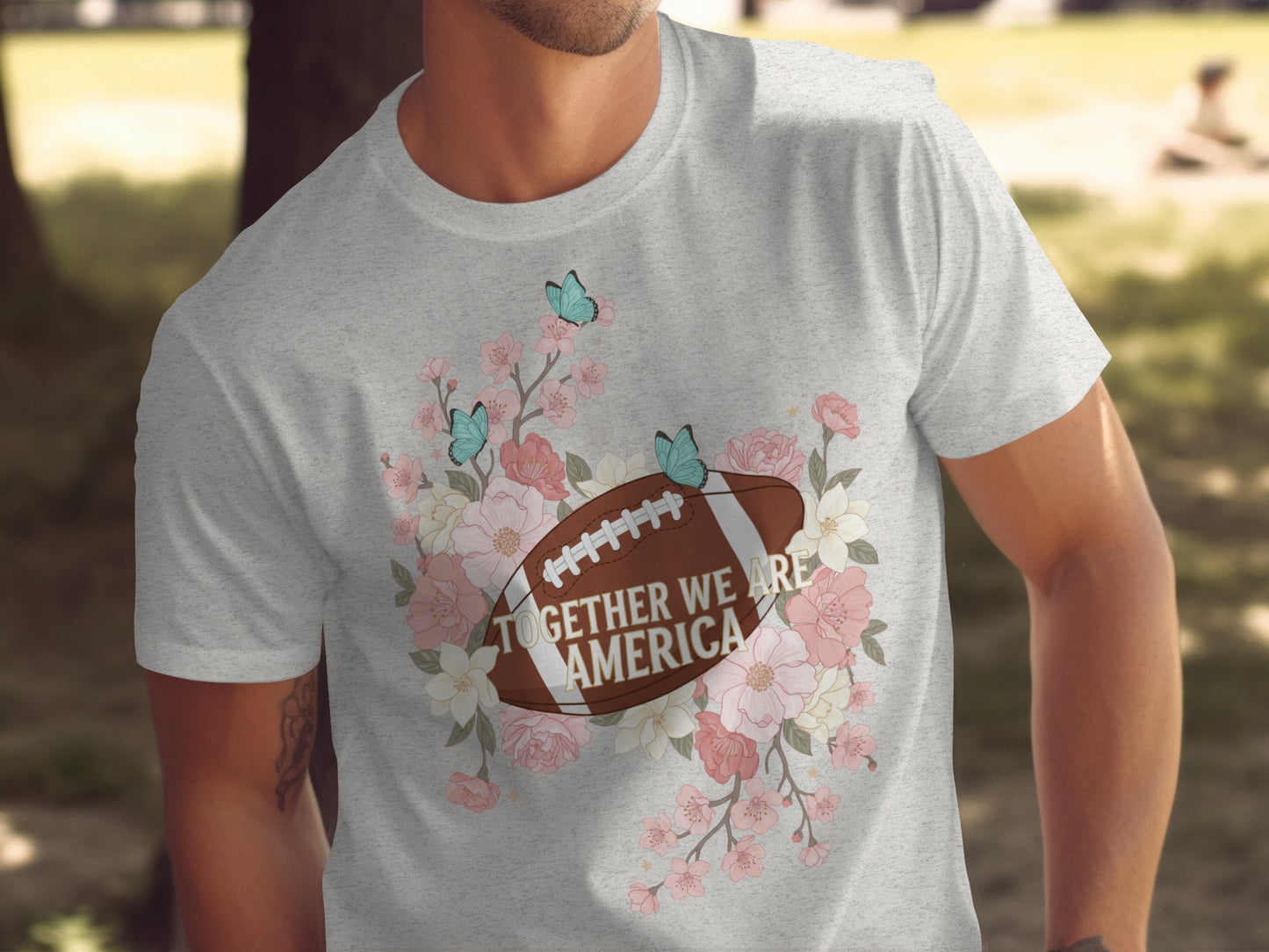 Together We Are America Floral Football T-shirt