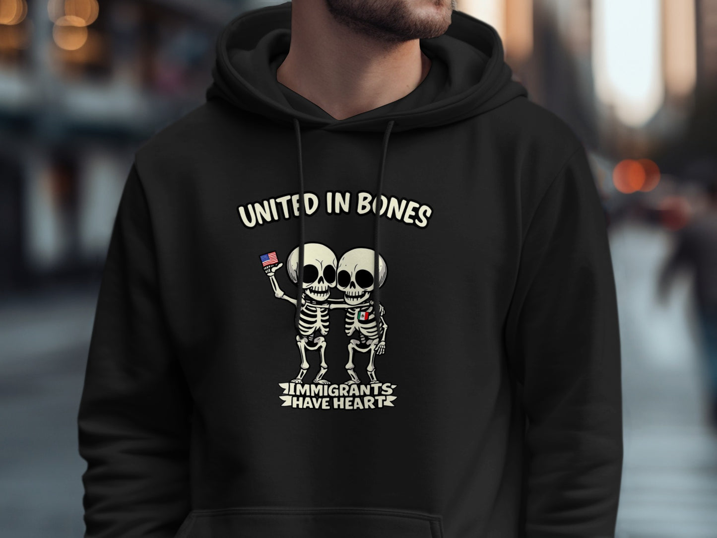 United in Bones Immigrants Have Heart hoodie product type