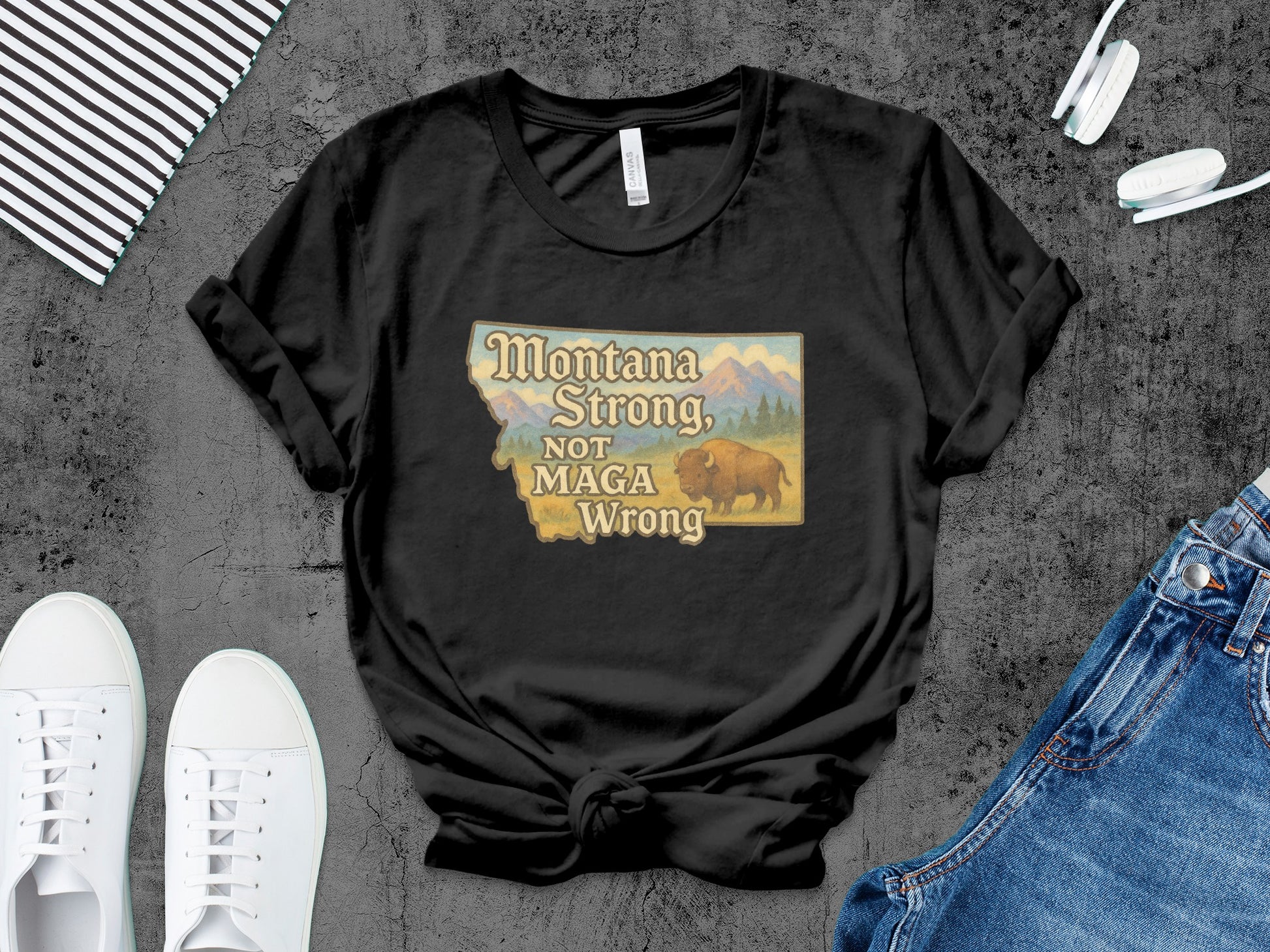 Montana Strong Not MAGA Wrong Graphic T-Shirt product