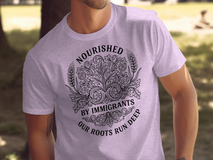 Nourished By Immigrants Our Roots Run Deep T-shirt