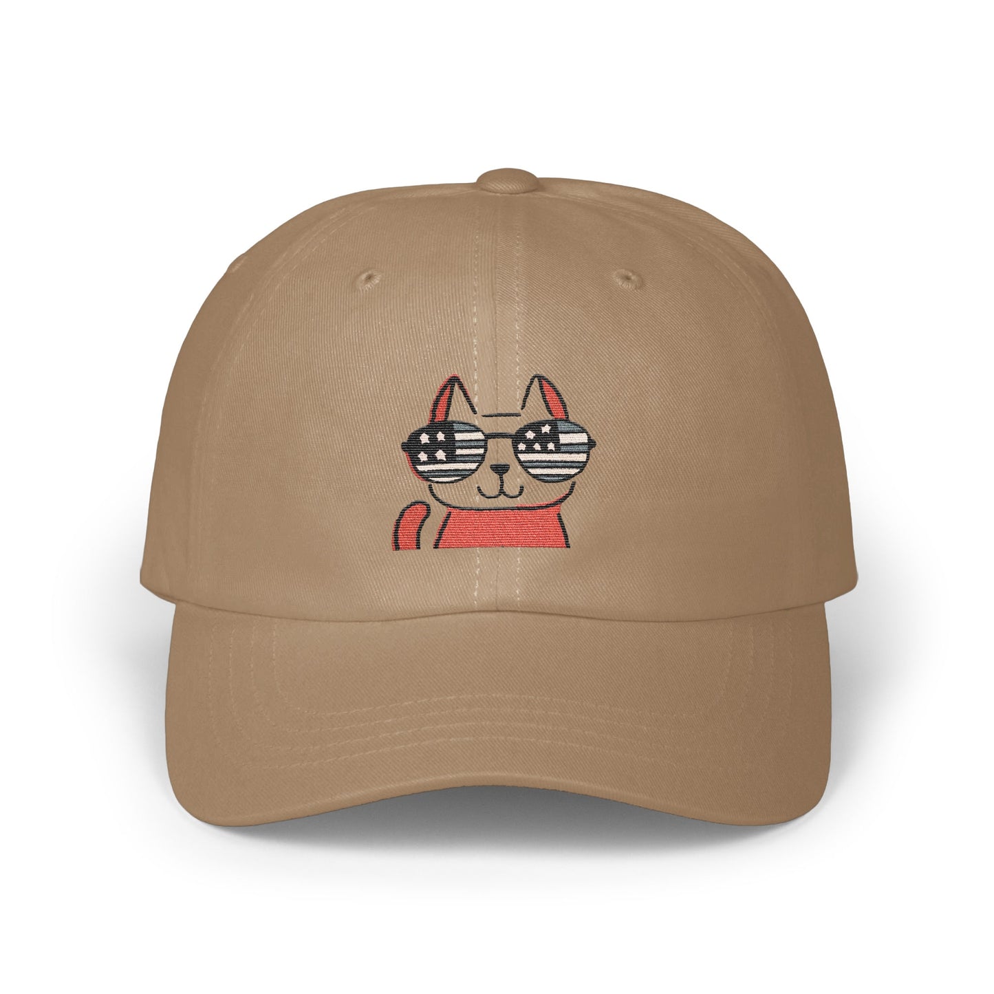 Patriotic Cat Wearing Sunglasses Embroidered Hat product type