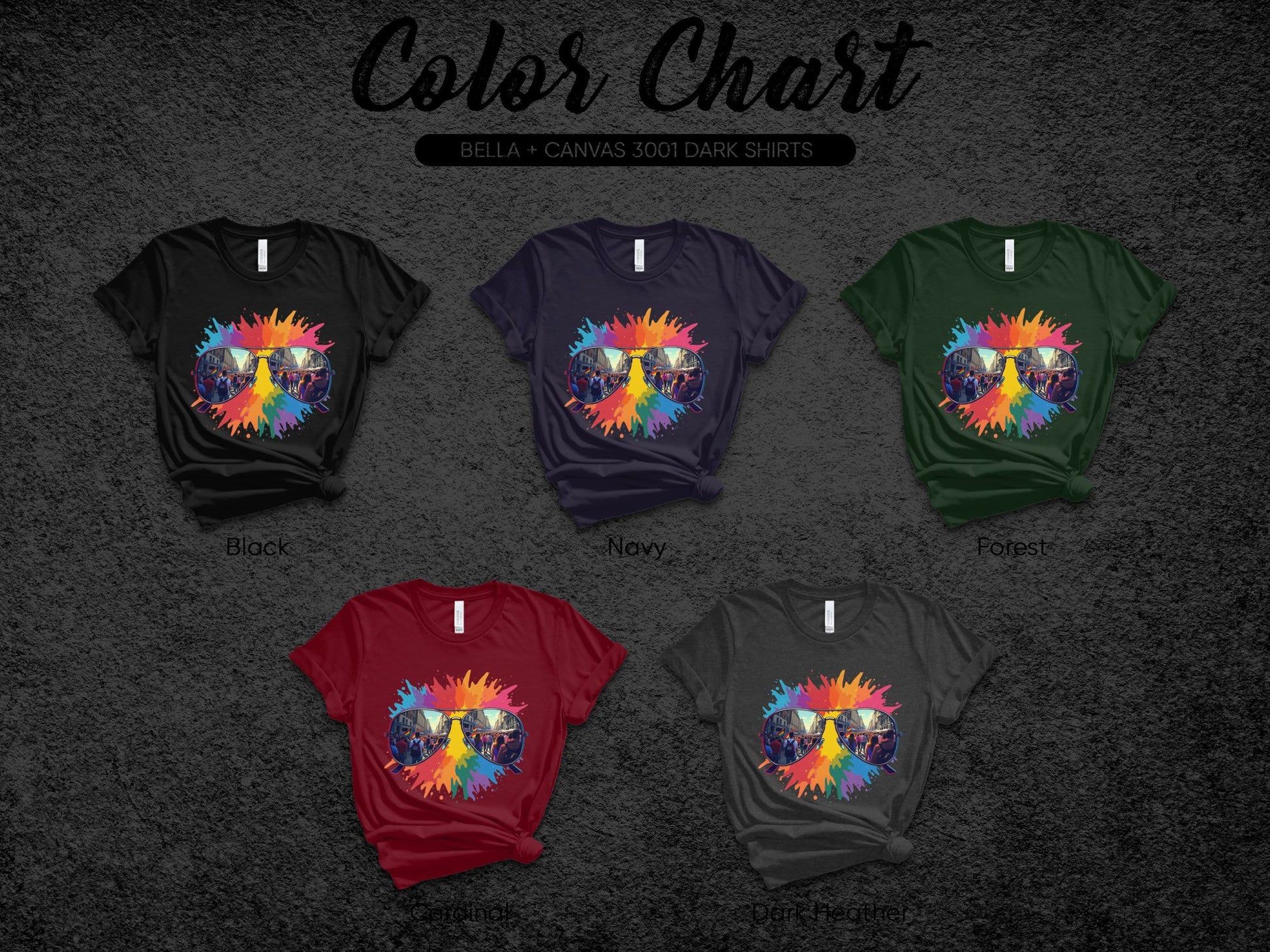Tie Dye Sunglasses Design Graphic Tee Shirt product