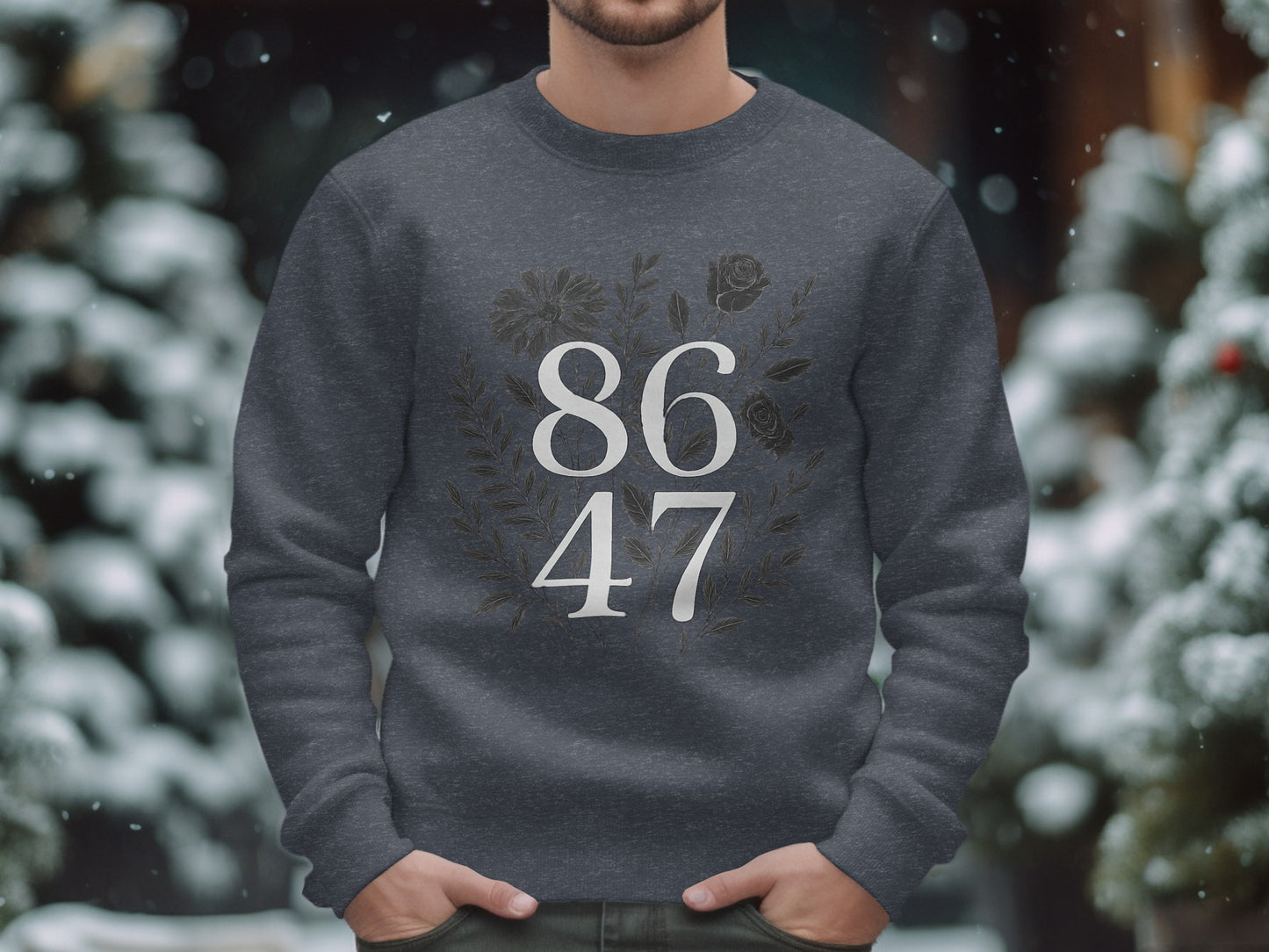 Vintage Numbered Floral Grey Long Sleeve Shirt product
