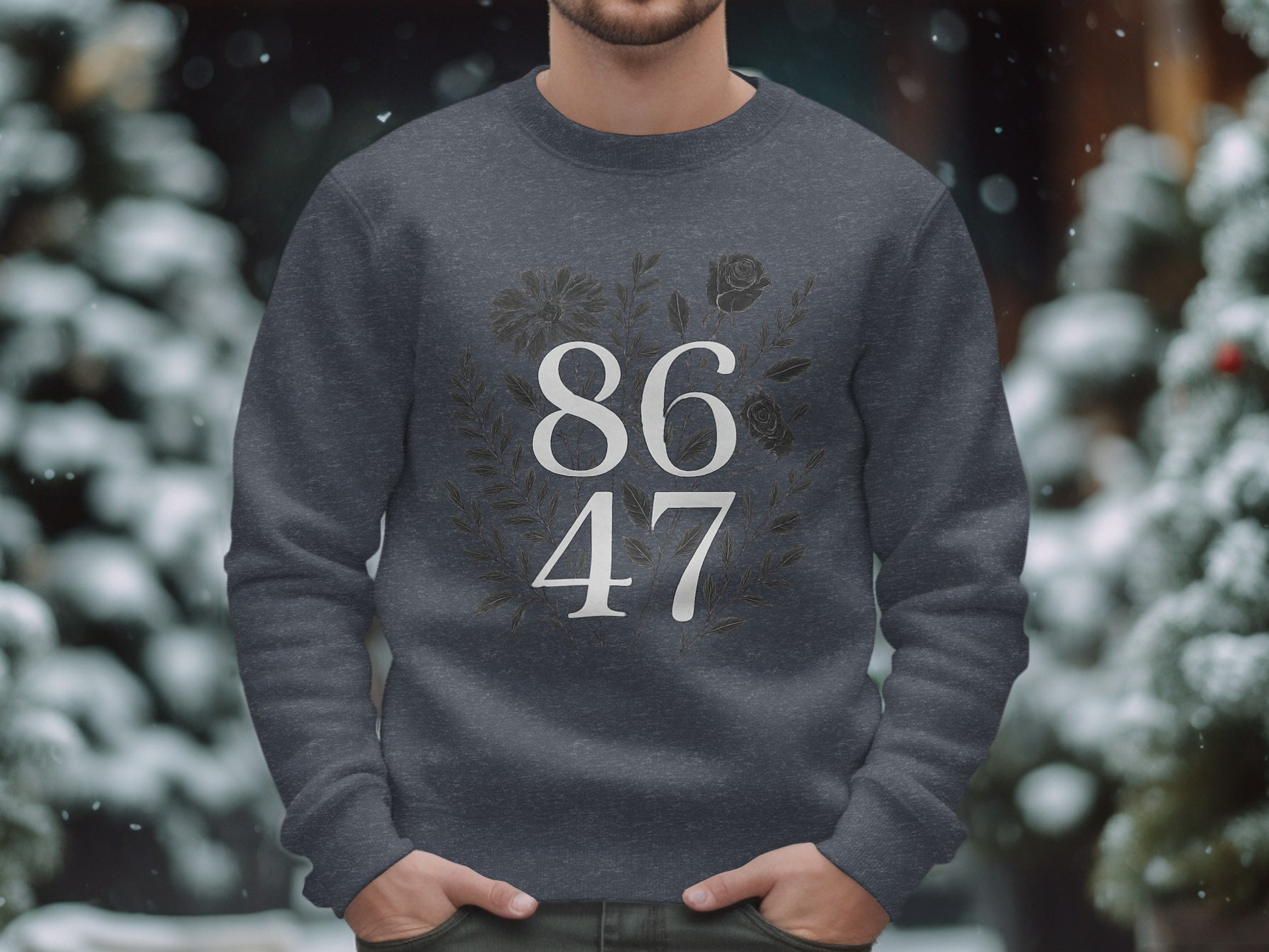 Vintage Numbered Floral Grey Long Sleeve Shirt product