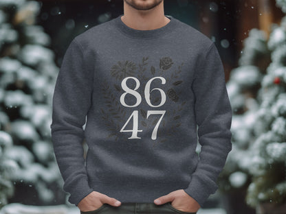 Vintage Numbered Floral Grey Long Sleeve Shirt product