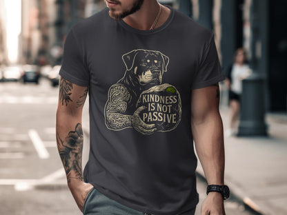 Kindness Is Not Passive Dog Tattoo Design T-Shirt