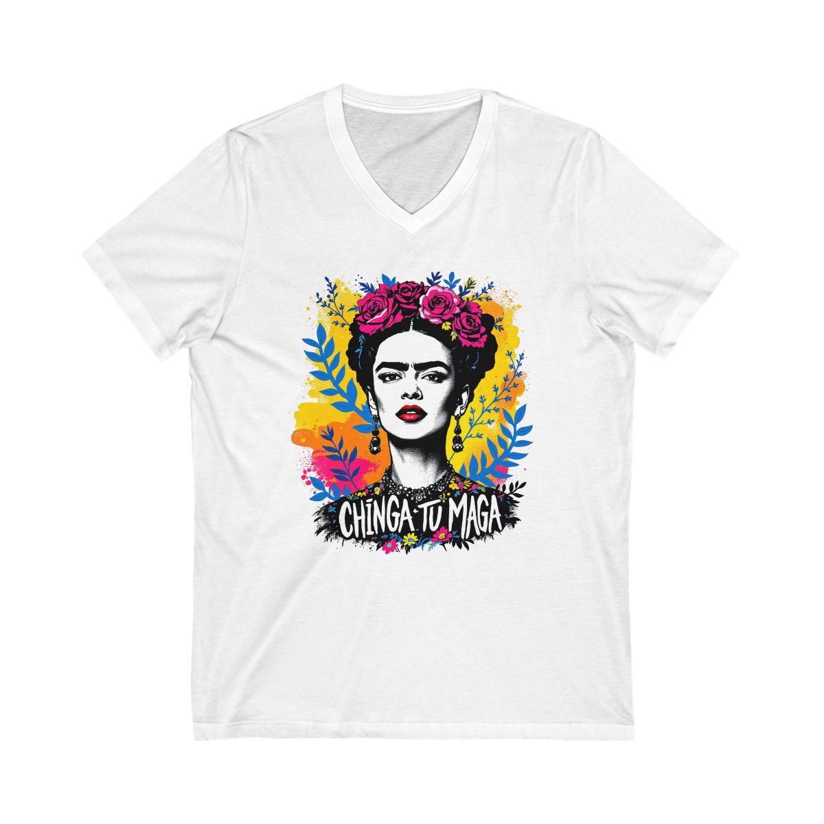 Chinga Tu Maga Colorful Frida Design V Neck product