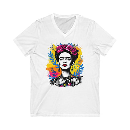 Chinga Tu Maga Colorful Frida Design V Neck product
