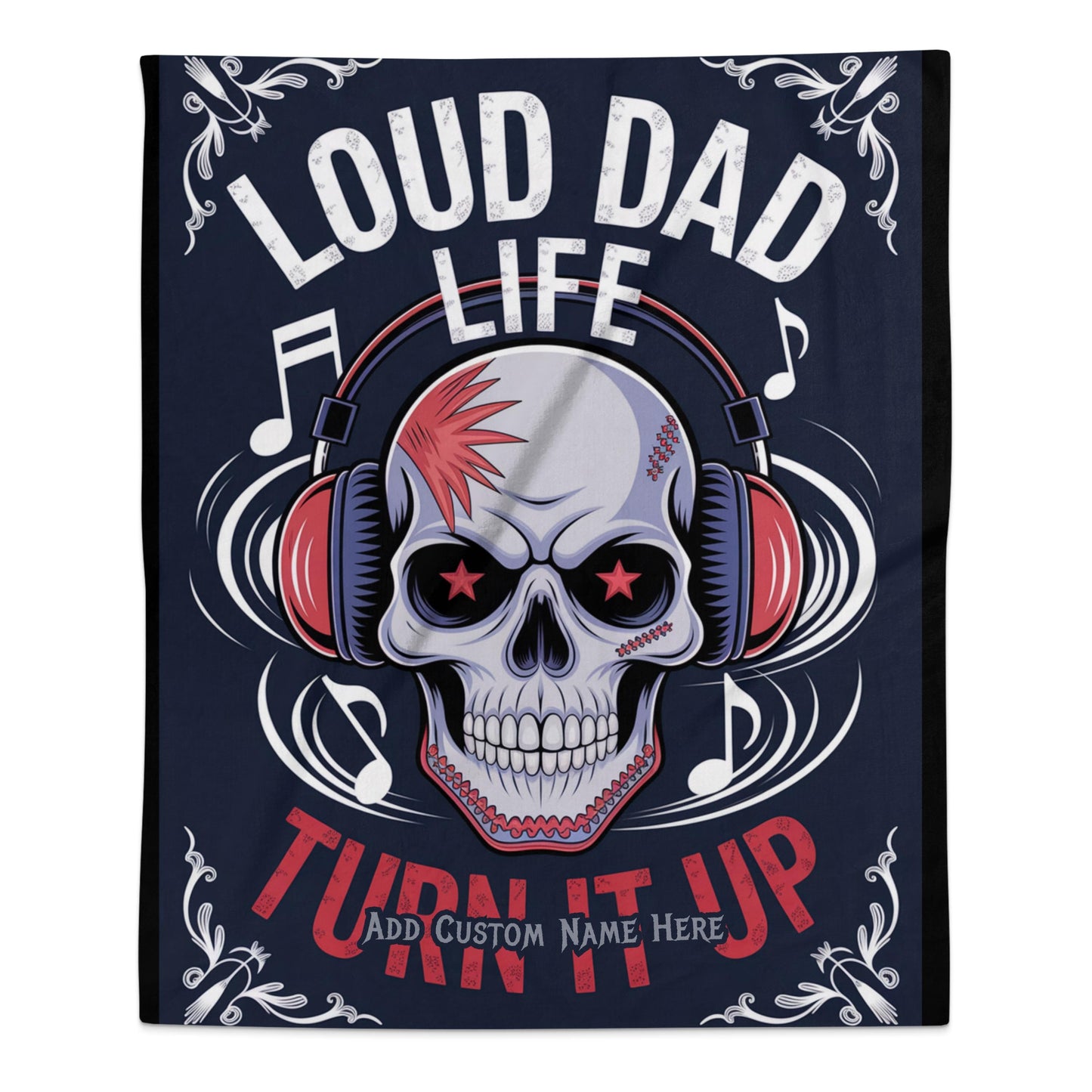 Loud Dad Life Turn It Up Skull Design product type