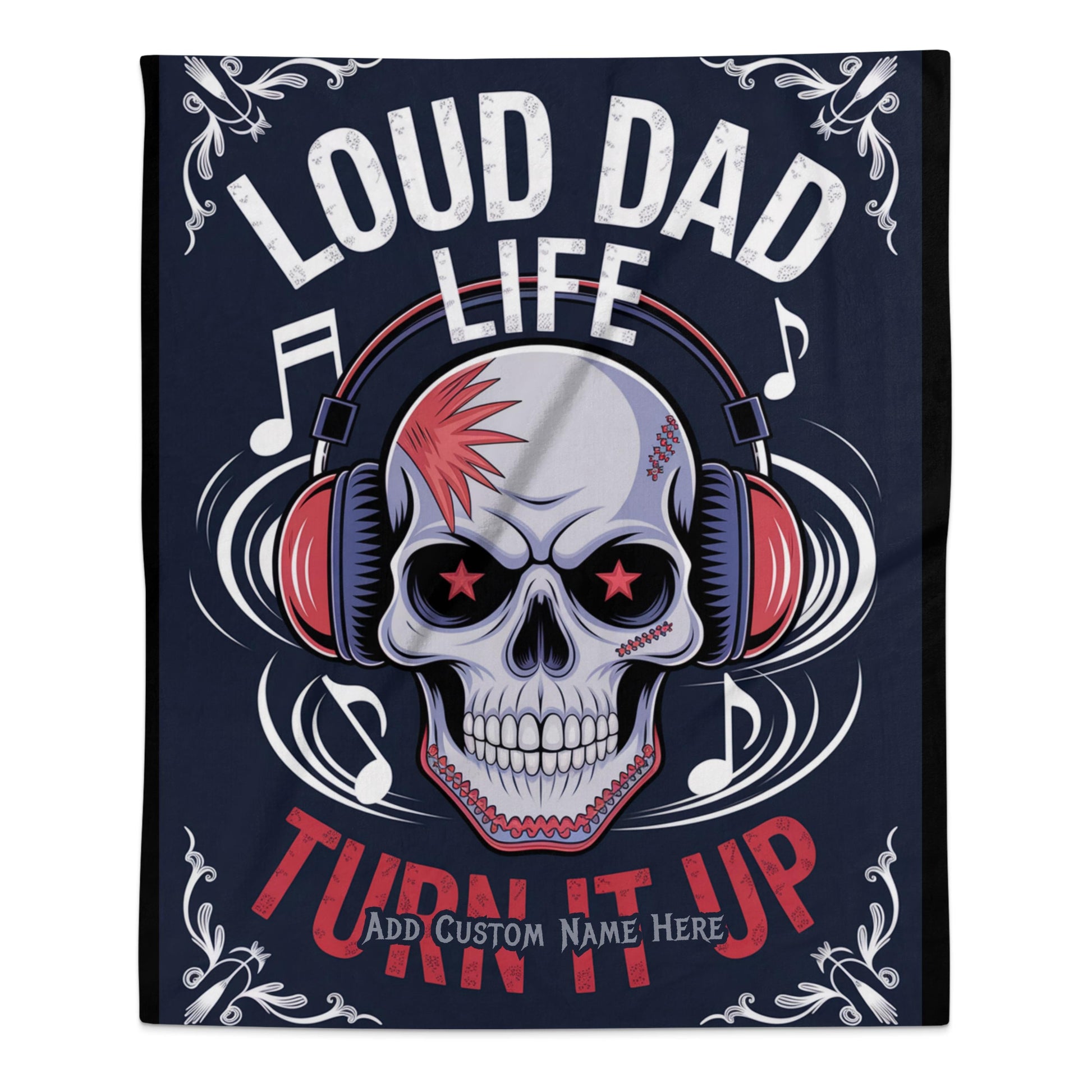 Loud Dad Life Turn It Up Skull Design product type