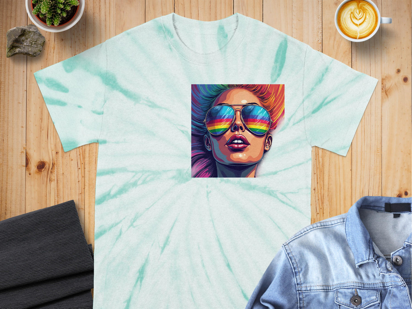 Vibrant Reflective Sunglasses Woman Graphic T Shirt product type