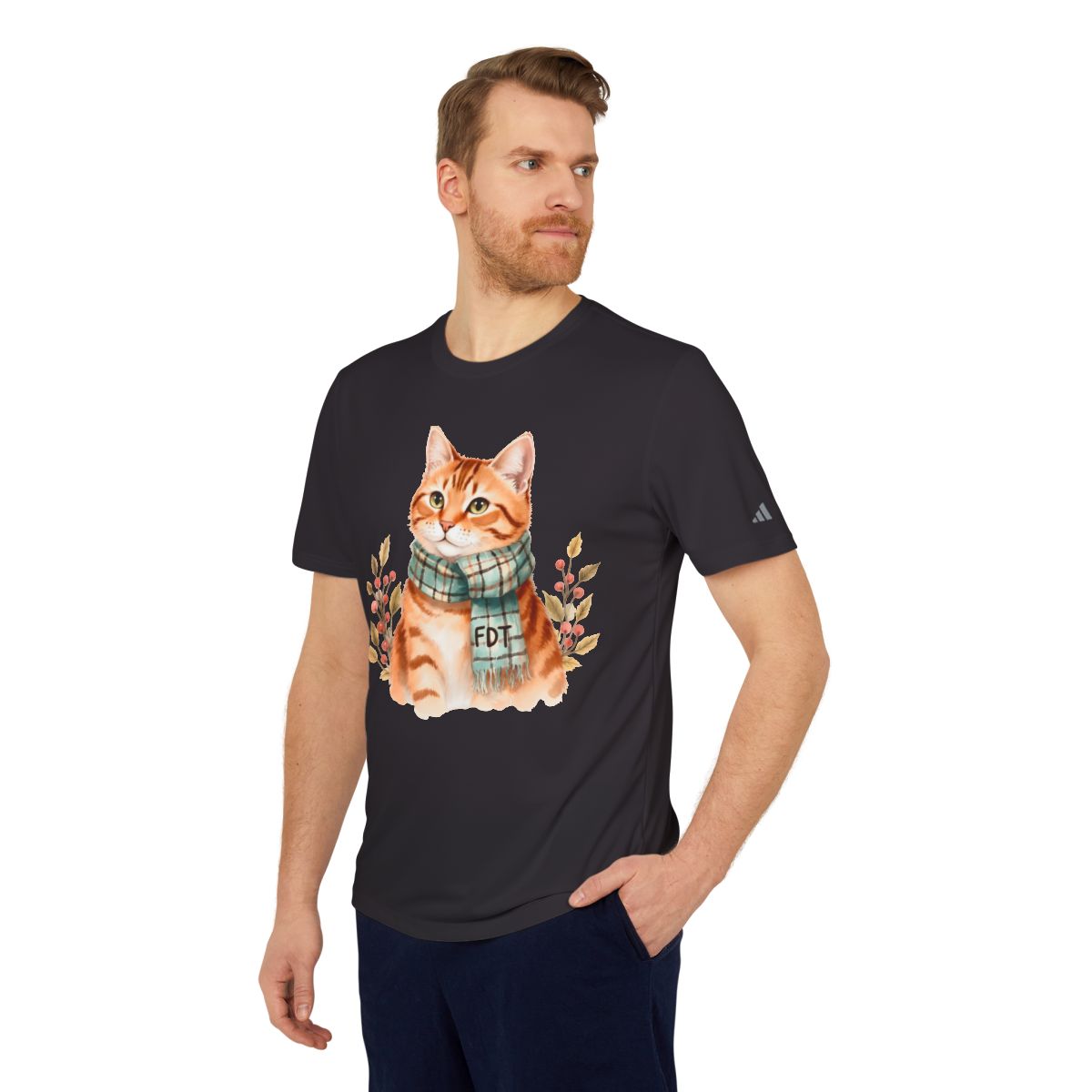 Cute Orange Cat with Scarf Graphic Shirt
