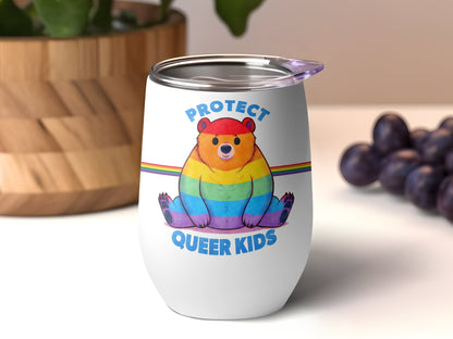 Protect Queer Kids Rainbow Bear Insulated Mug product