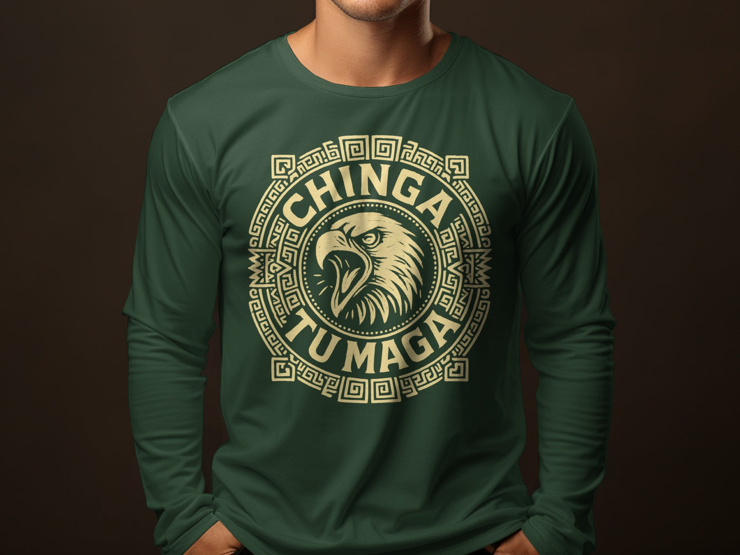 Chinga Tu Maga Eagle Design Long Sleeve Shirt product