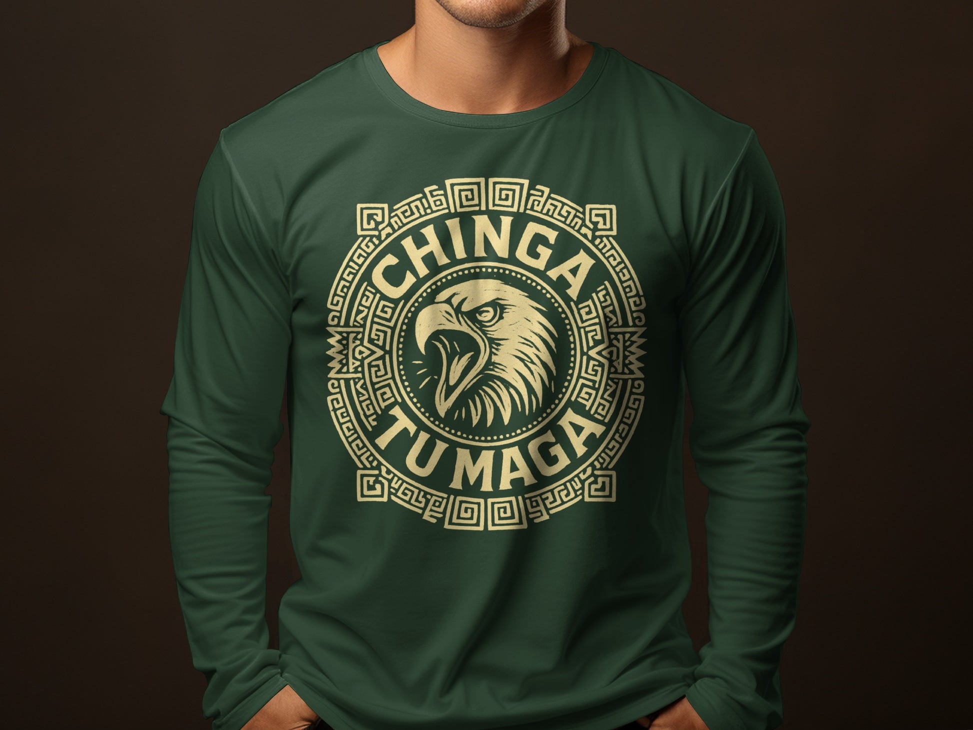 Chinga Tu Maga Eagle Design Long Sleeve Shirt product