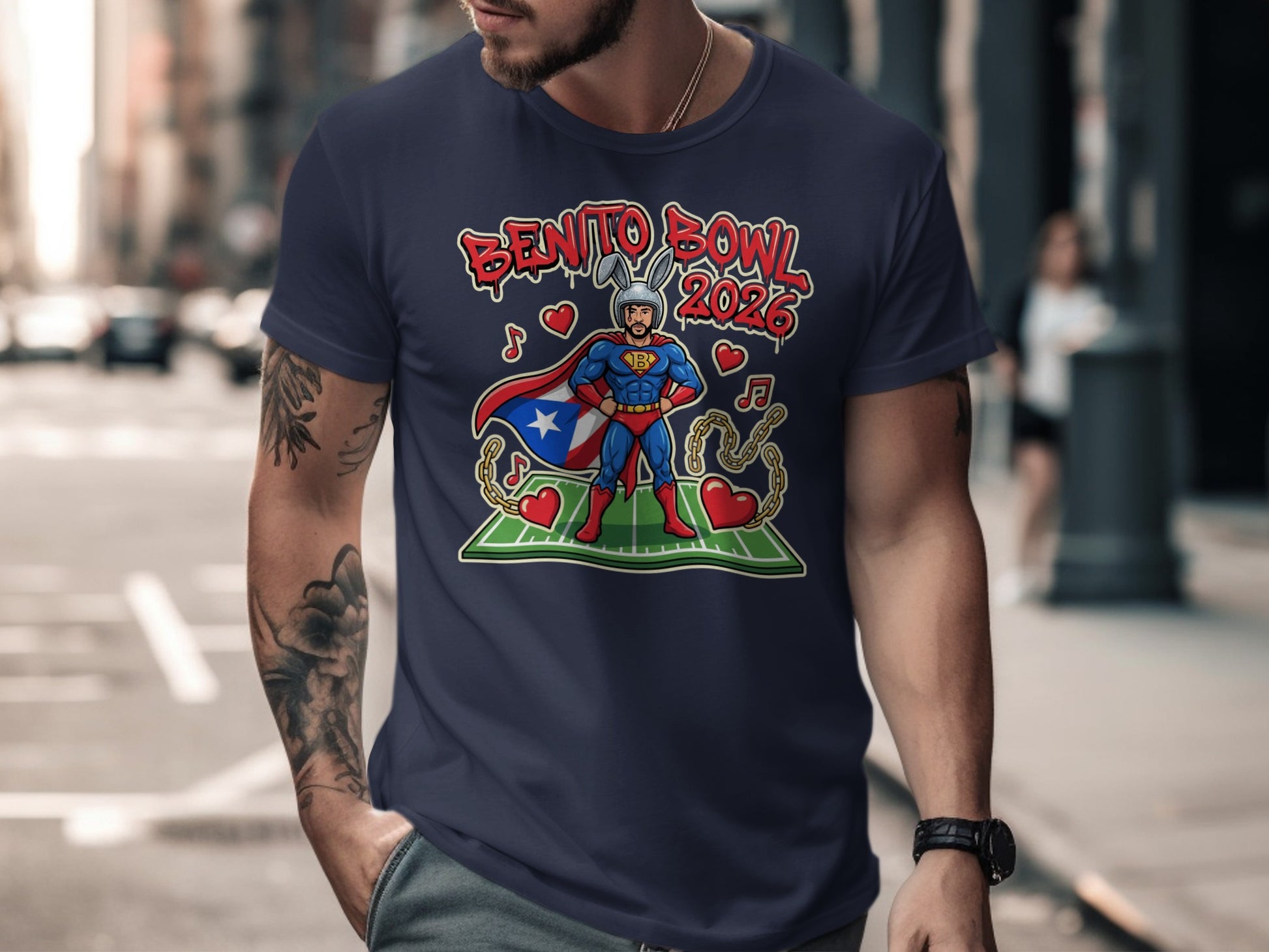 Benito Bowl 2026 Superhero Design T-Shirt