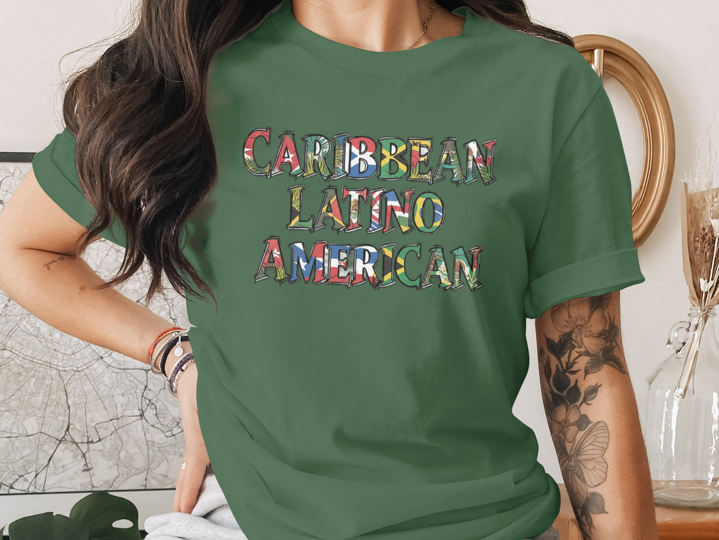Caribbean Latino American vibrant graphic tee