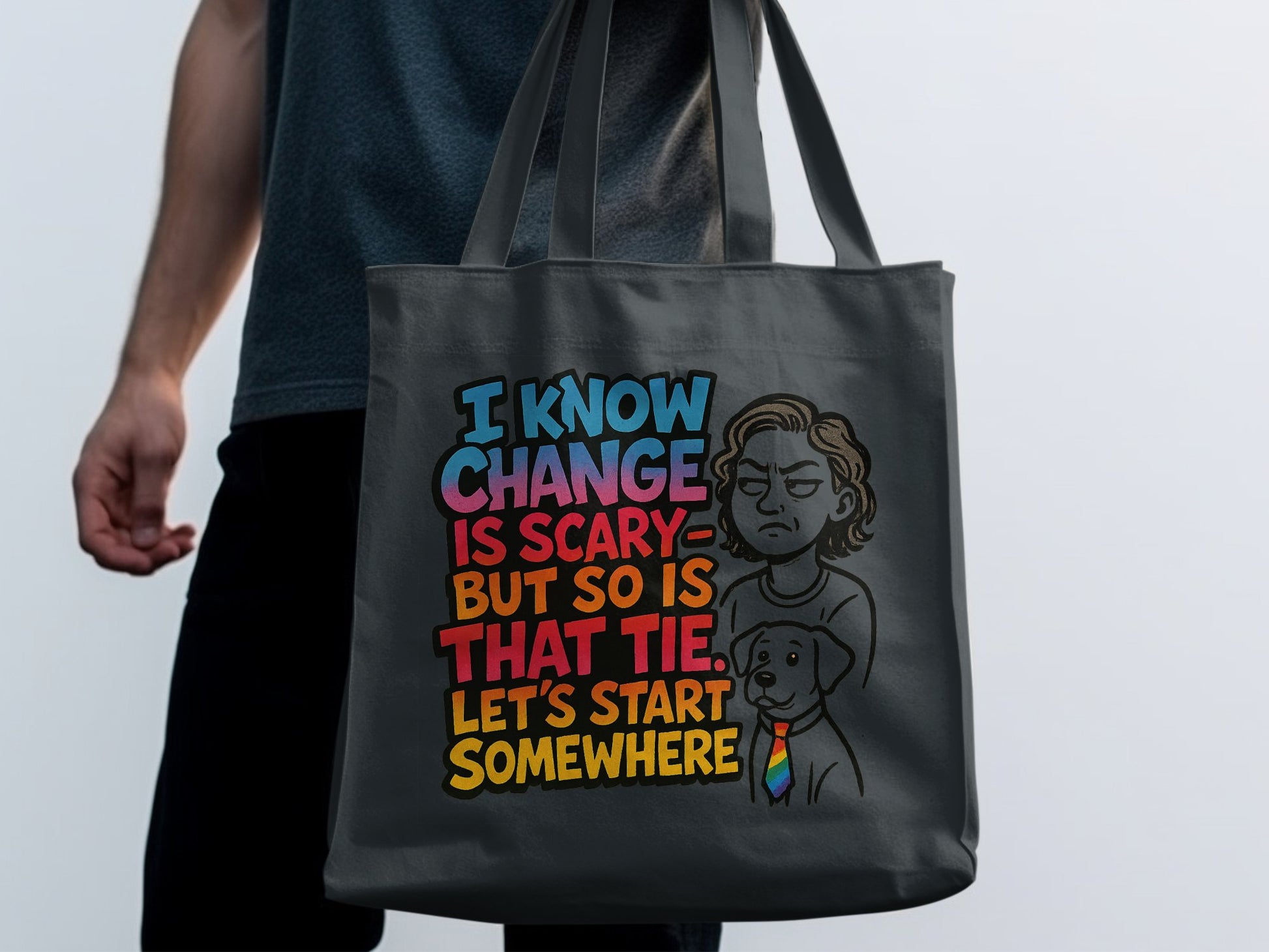 Change is Scary Funny Graphic Tote Bag product type