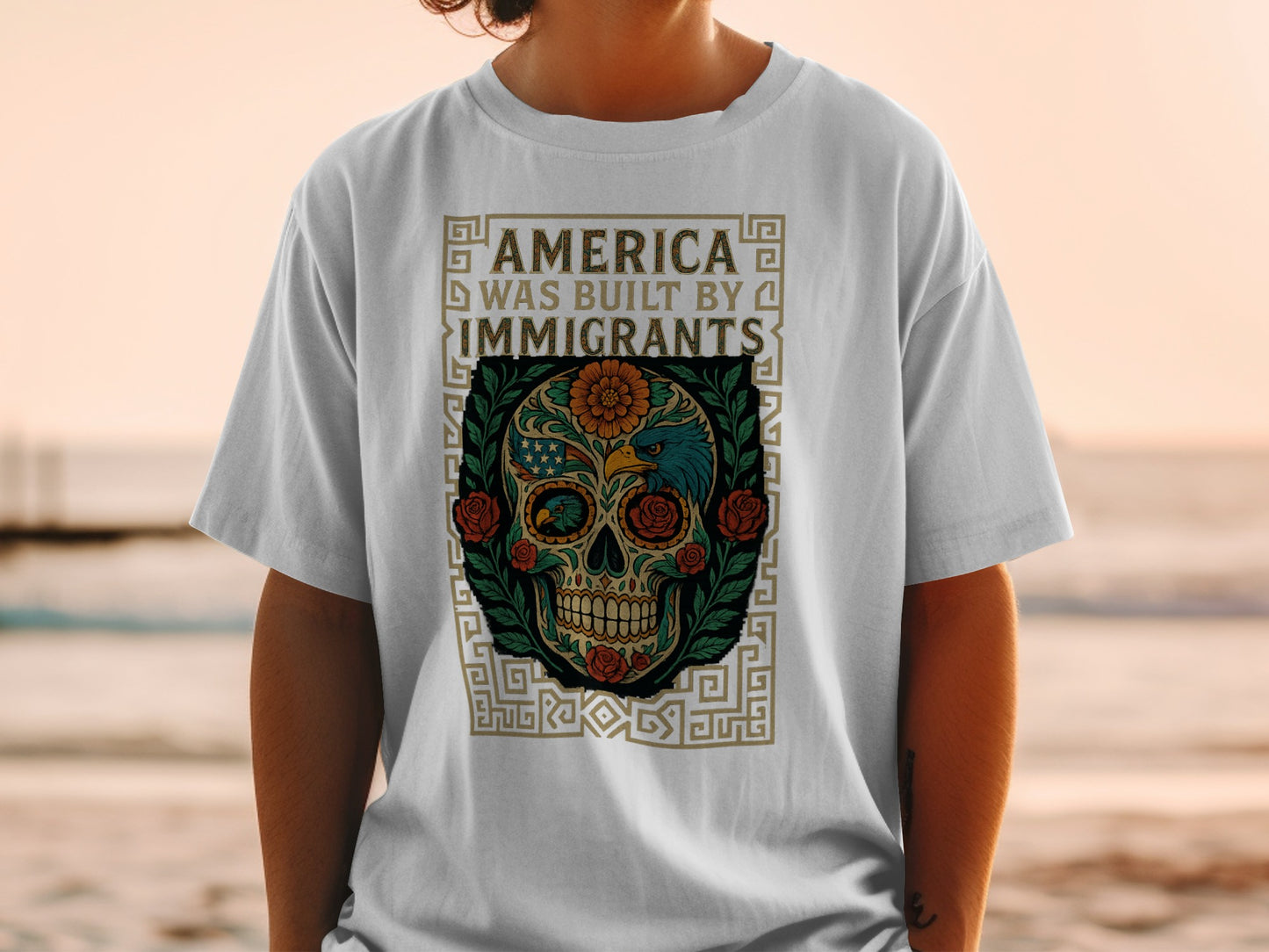 America Was Built By Immigrants Skull T-Shirt