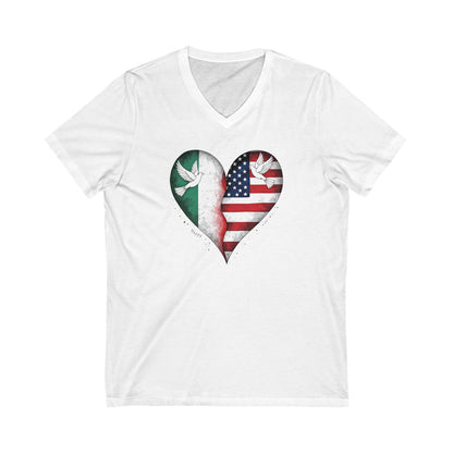 Patriotic Heart and Doves V-Neck Shirt product