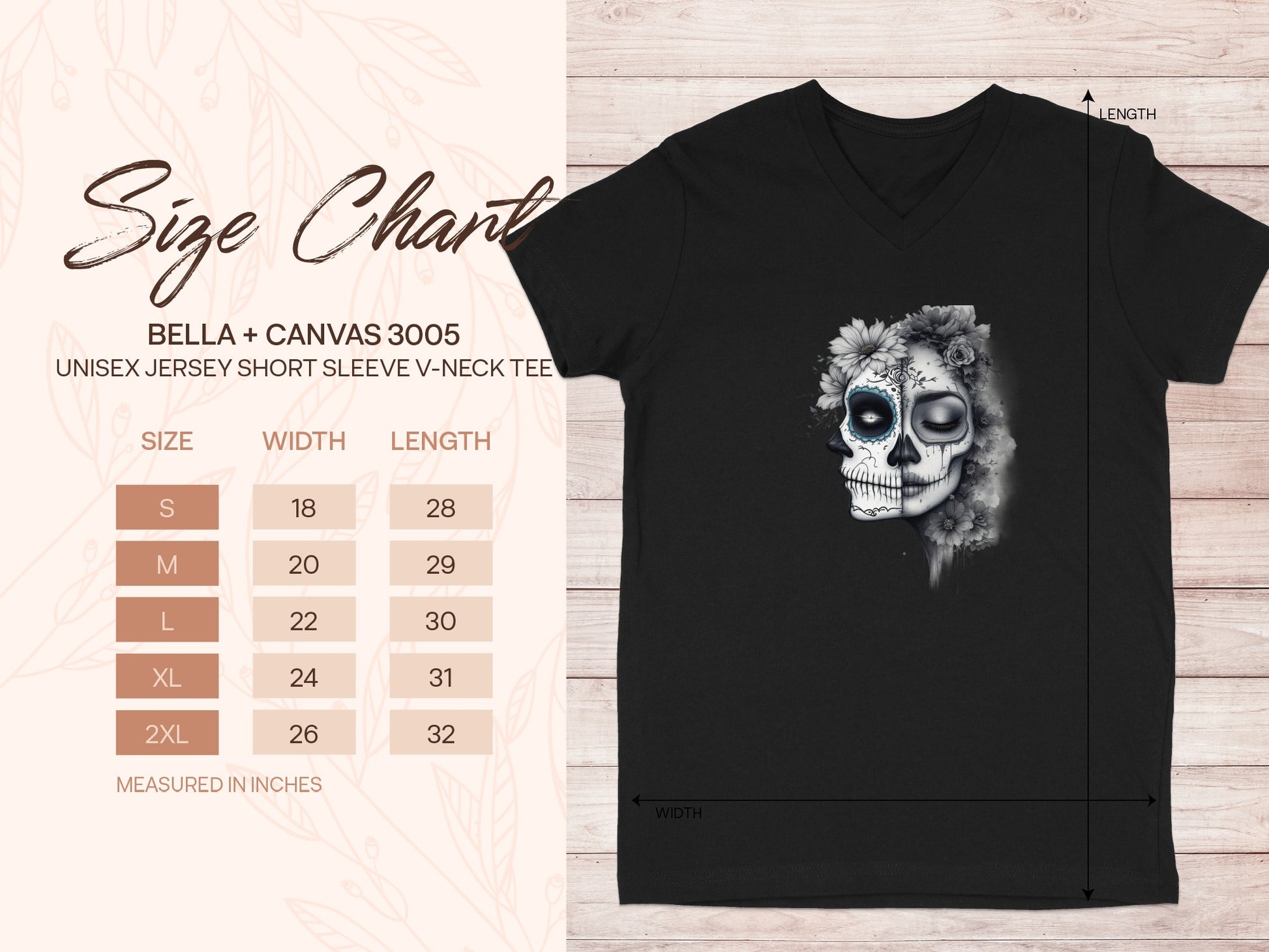 Day of the Dead Skull Printed V Neck Tee product type