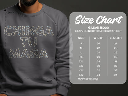 Chinga Tu Maga Heavy Blend Crewneck Sweatshirt product