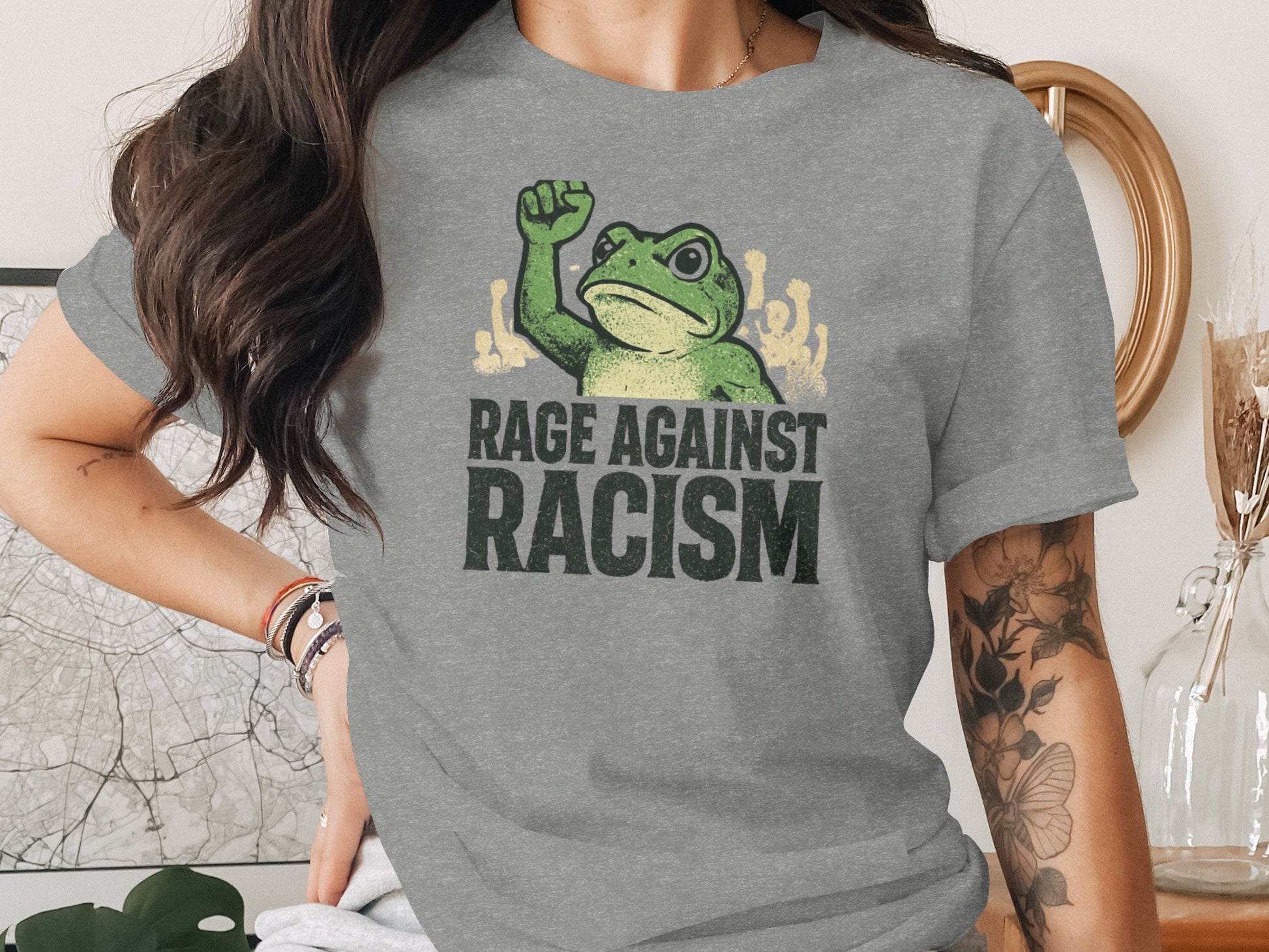 Rage Against Racism Frog Graphic T-Shirt