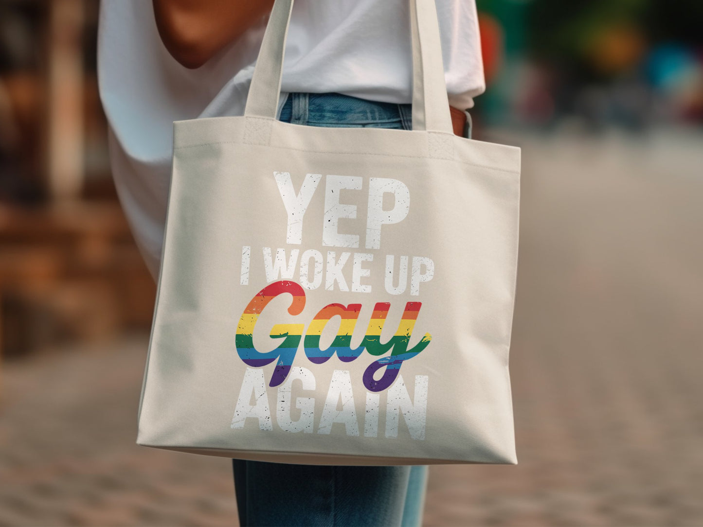 Yep I Woke Up Gay Again Tote Bag product type