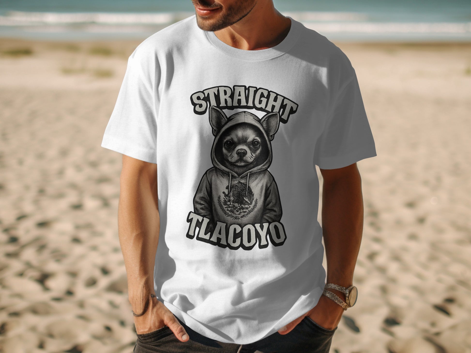 Straight Tlacoyo Dog Graphic Tee Shirt product