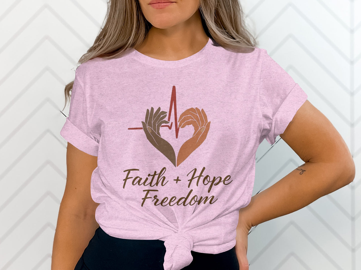 Faith Hope Freedom Heartbeat Graphic T-shirt product