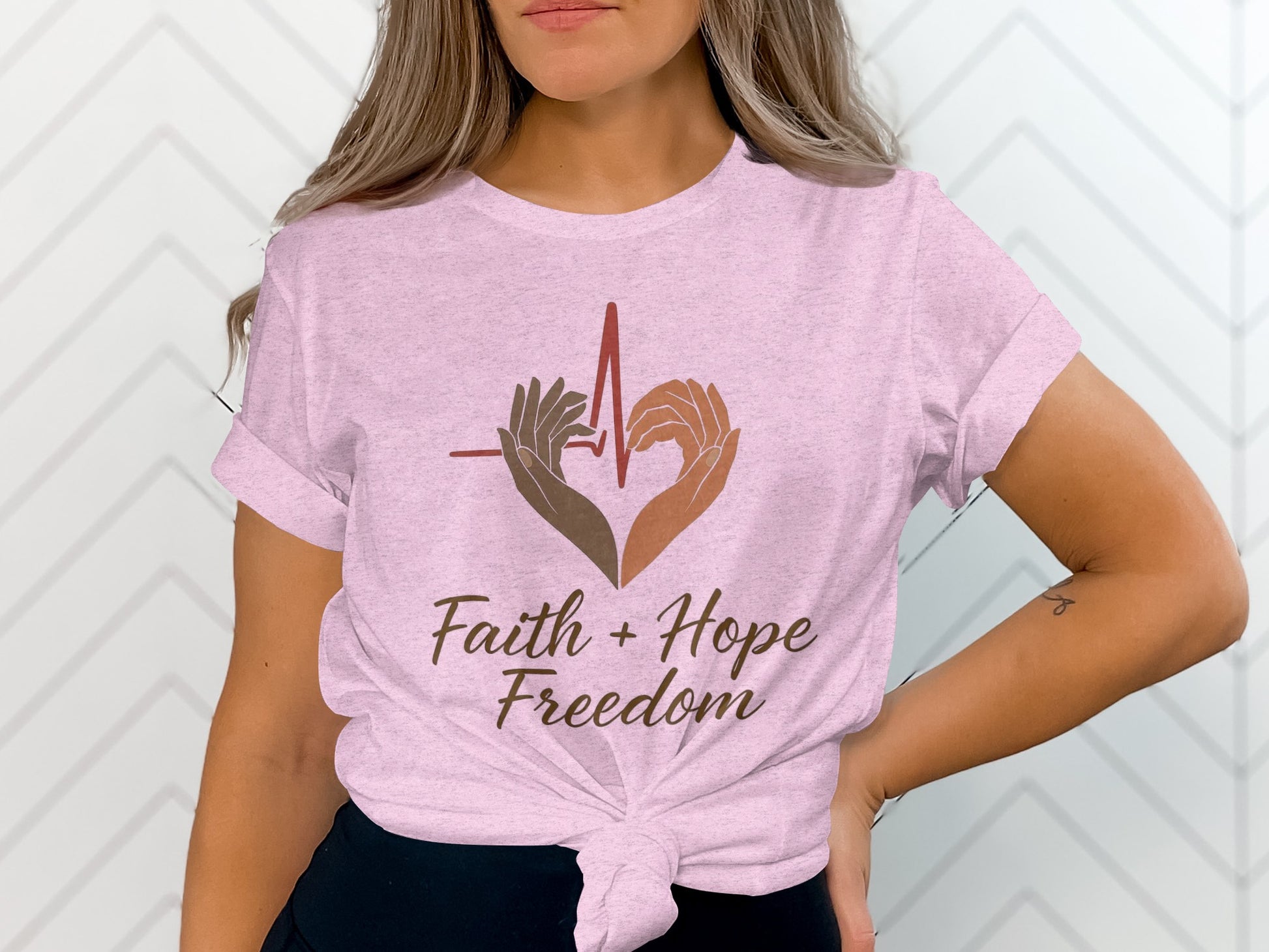 Faith Hope Freedom Heartbeat Graphic T-shirt product