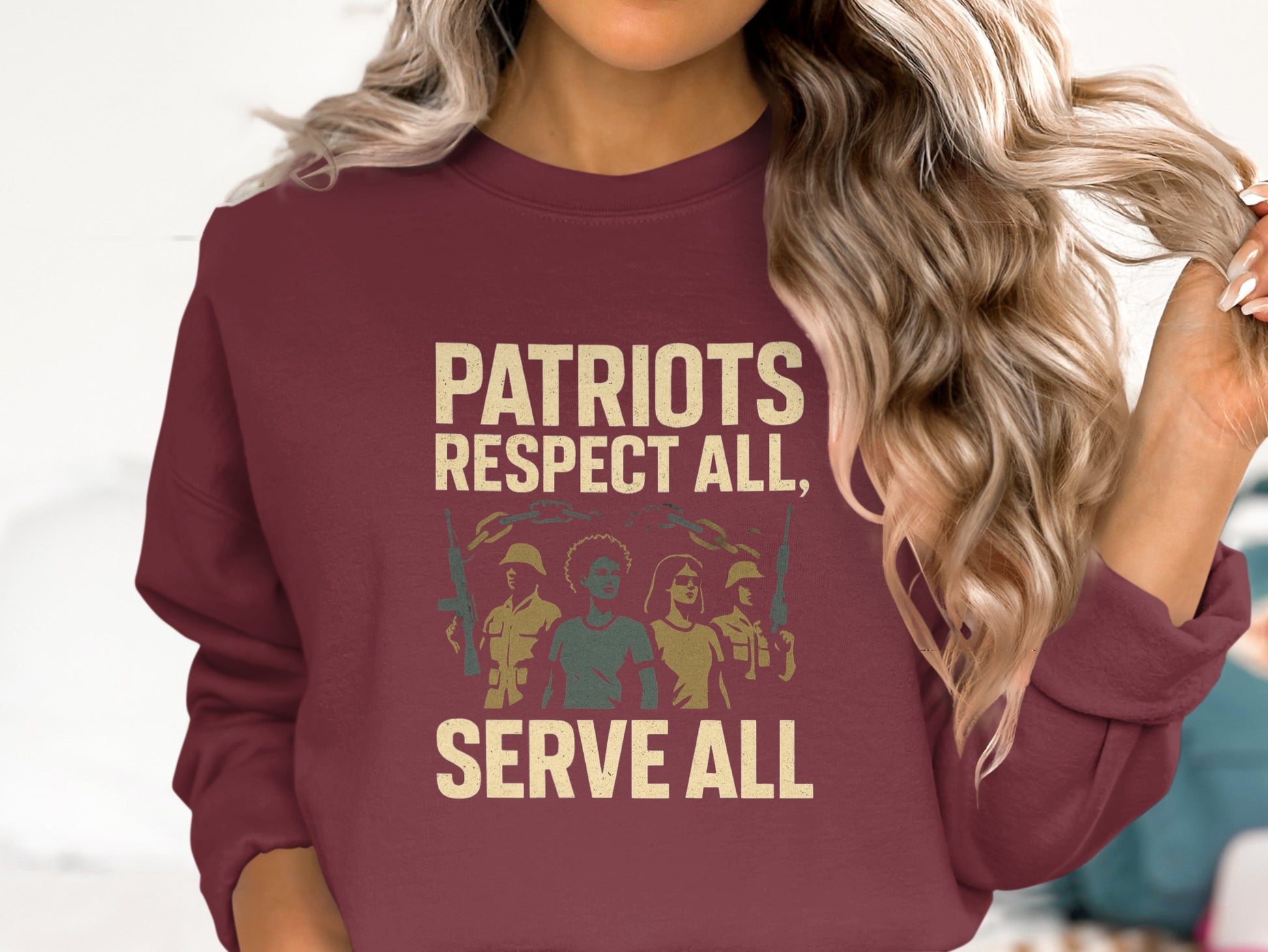 Patriots Respect All Serve All Graphic Sweatshirt Product