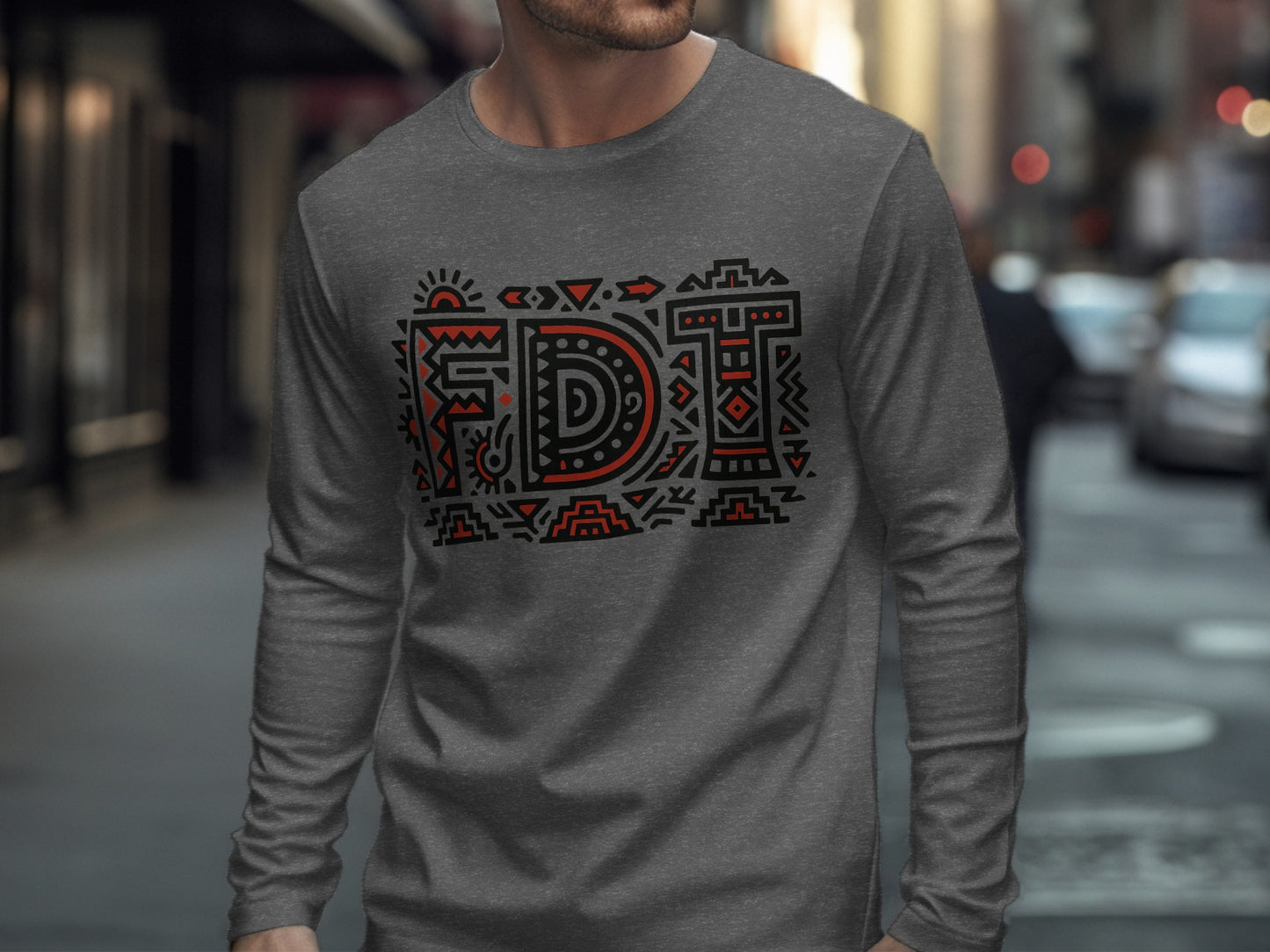 Stylish Long Sleeve Shirt with Unique FDT Design