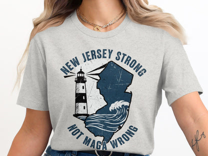 New Jersey Strong Not Maga Wrong Graphic T-shirt product