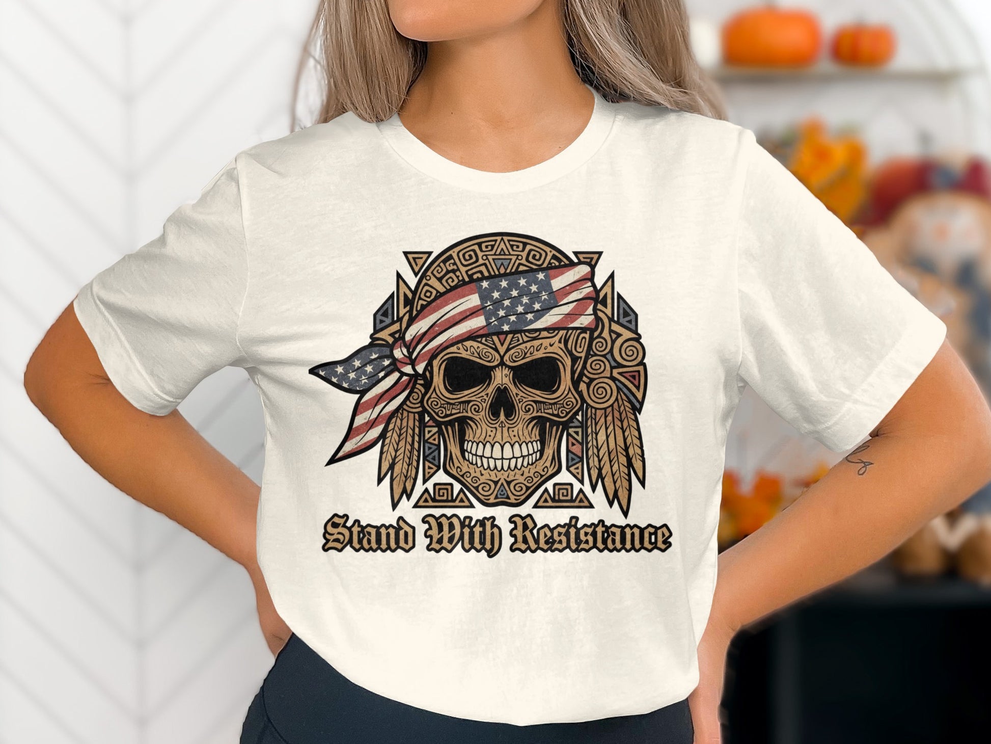 Stand With Resistance Skull Graphic T-Shirt