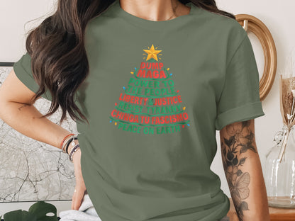 Christmas Tree Motivational Quote Graphic T-shirt