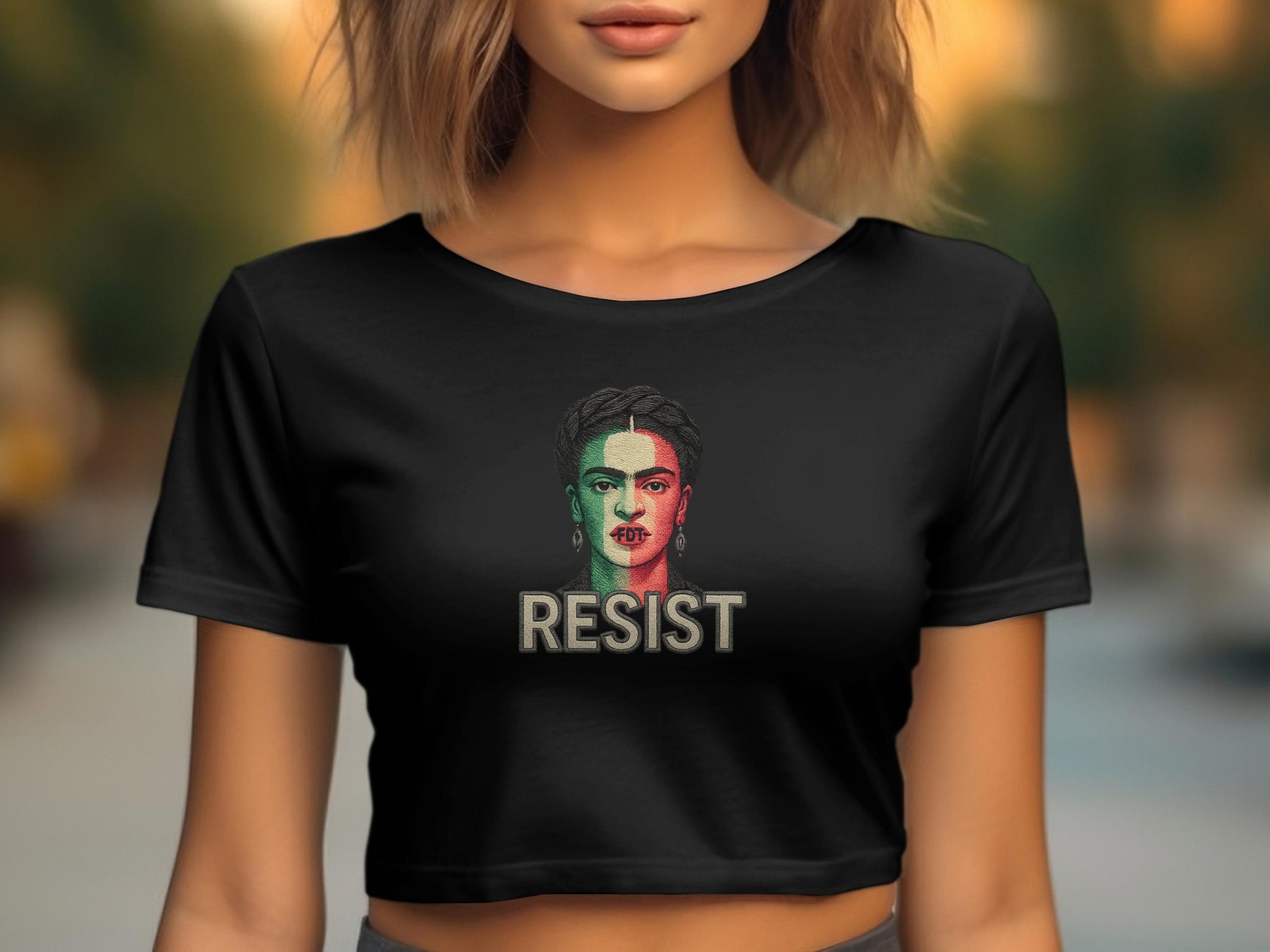 Resist Graphic Print Cropped Top Product Type