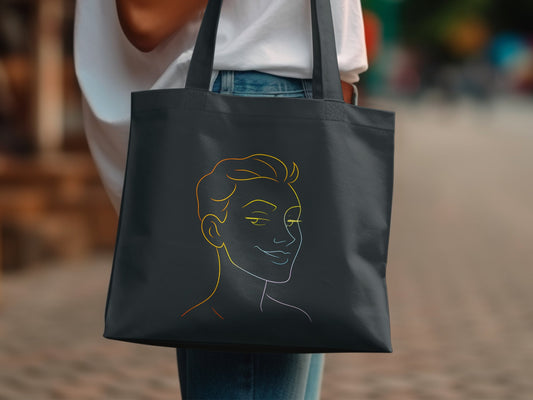 Artistic Face Line Drawing Design Tote Bag product