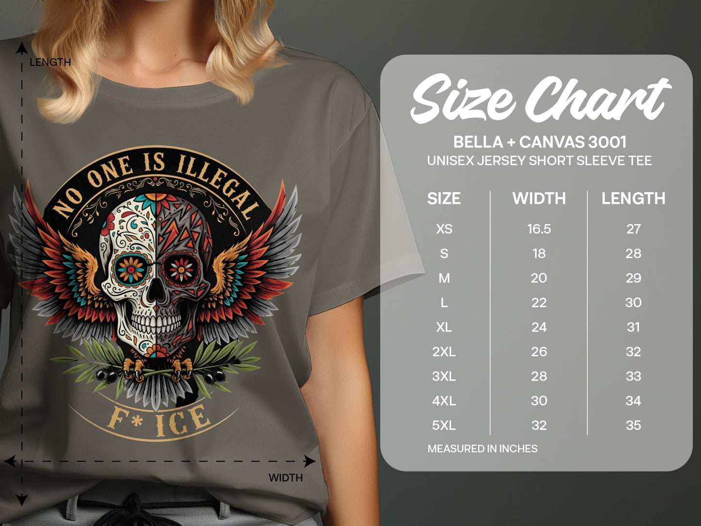 No One Is Illegal Skull T-shirt product type