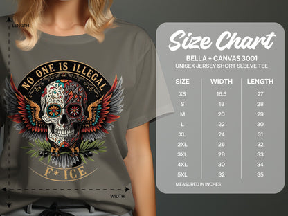 No One Is Illegal Skull T-shirt product type