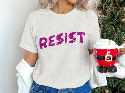 Fashionable White Shirt with Bold Resist Design