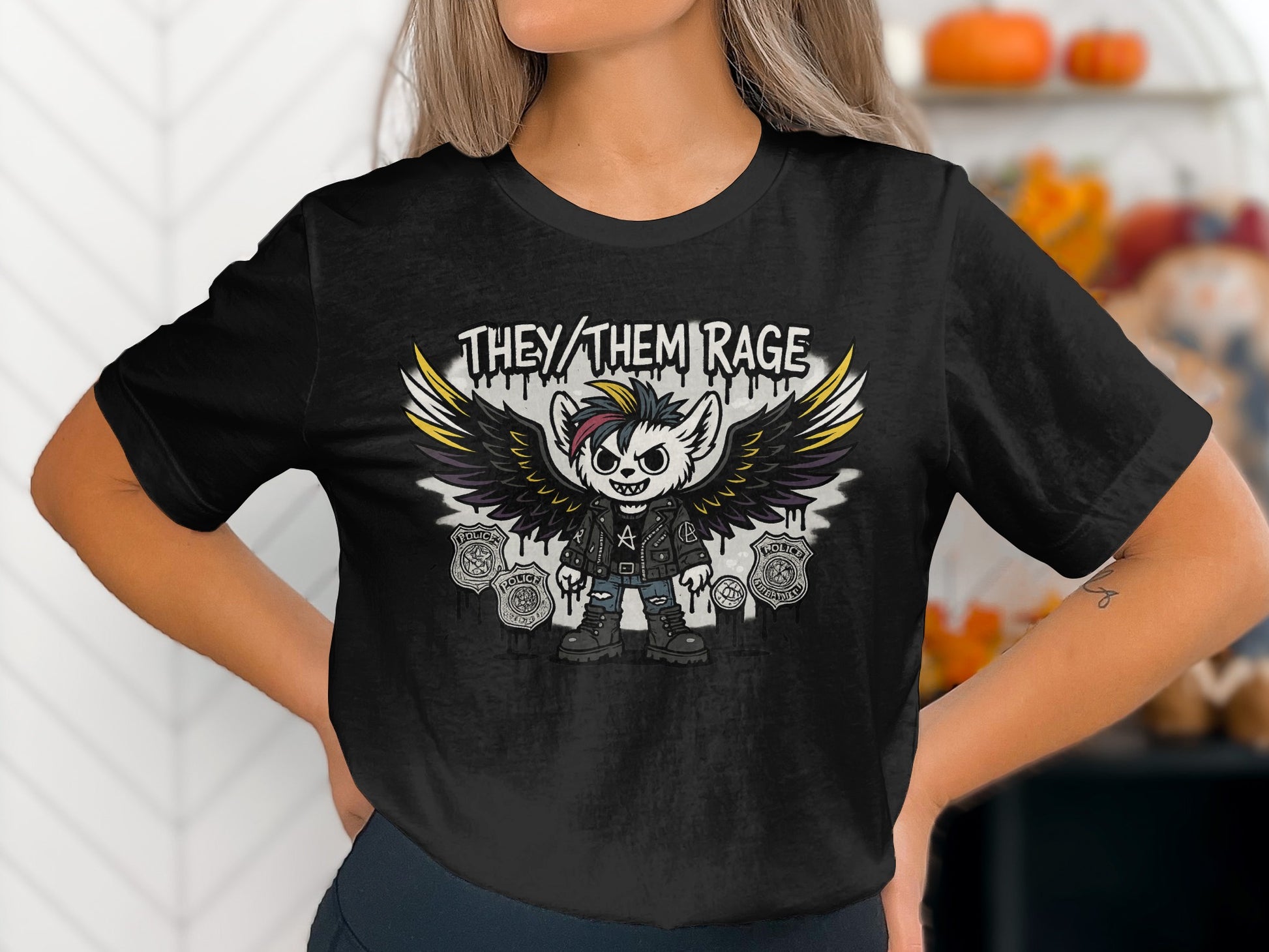 They Them Rage Graphic Punk Monster Cartoon T-shirt product