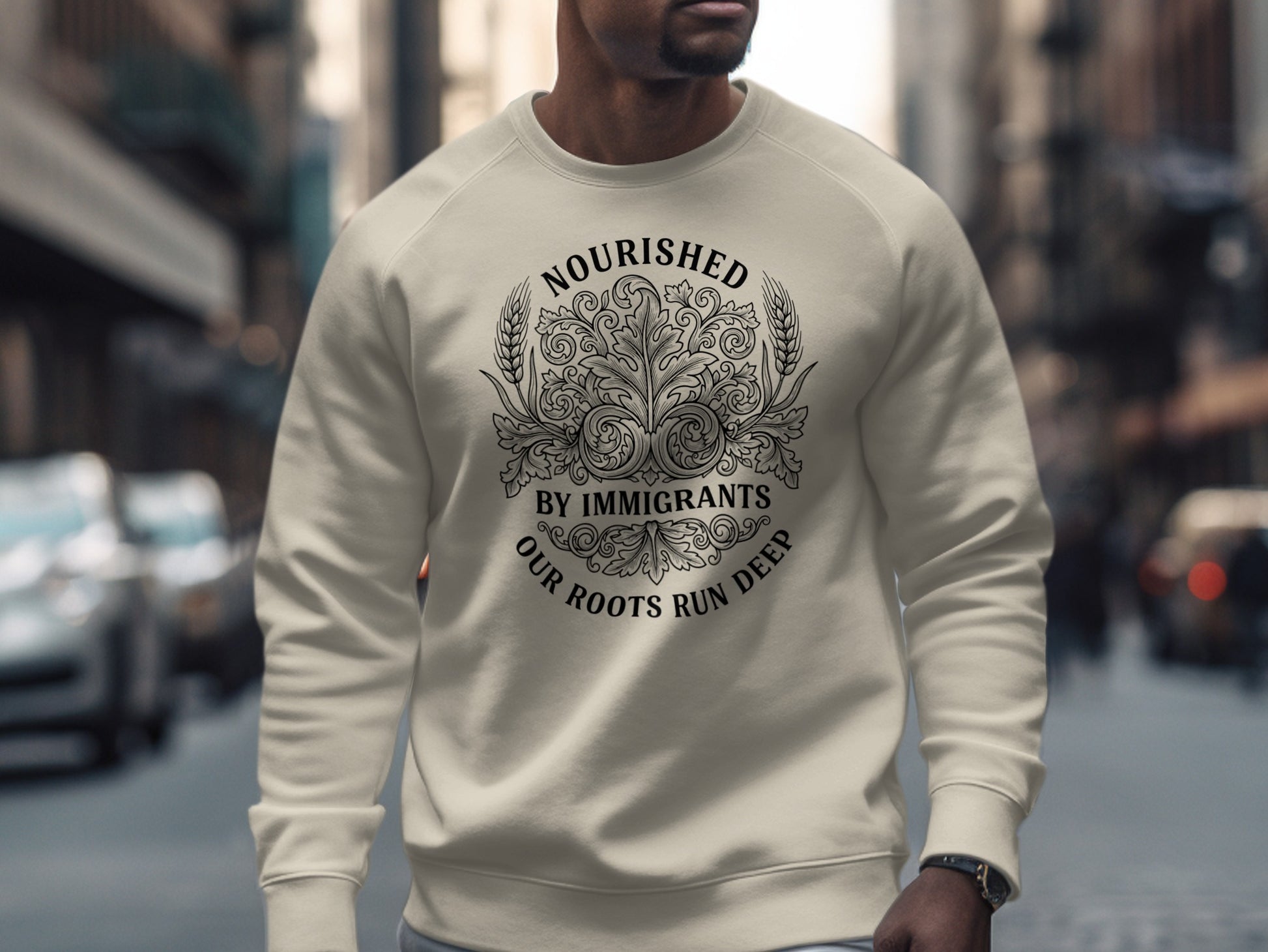 Nourished by Immigrants Our Roots Run Deep Sweatshirt