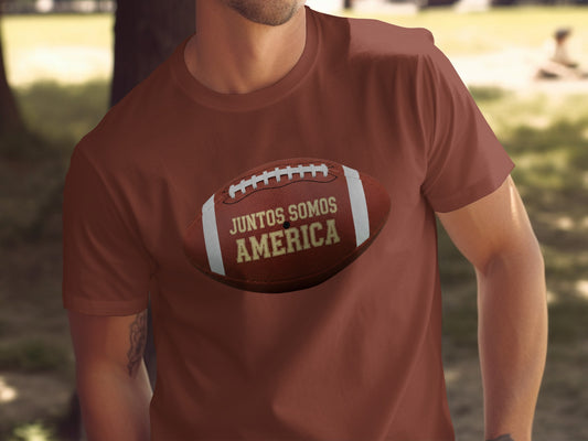 Juntos Somos America Football Graphic T-Shirt