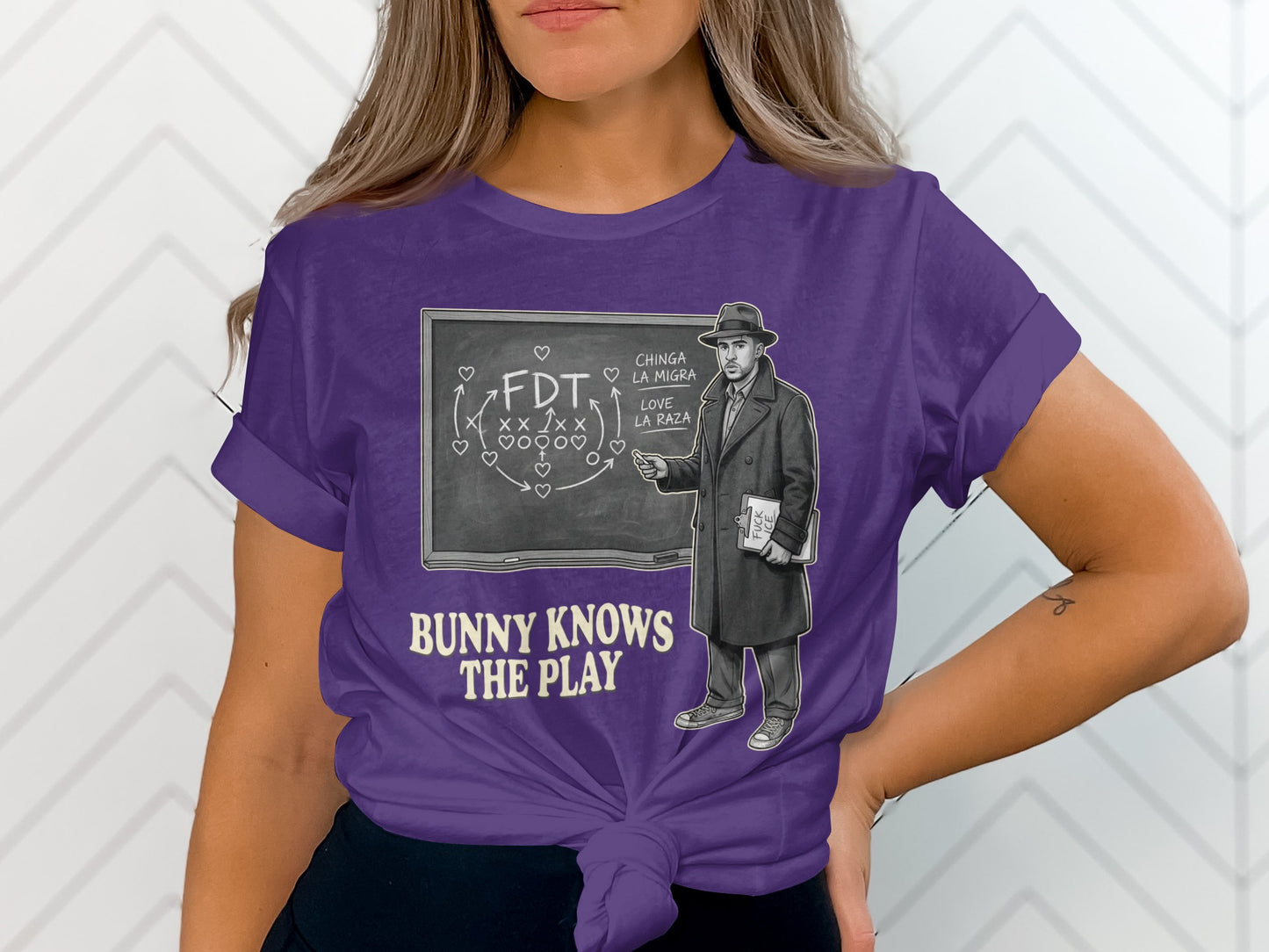 Bunny Knows The Play Fun Graphic Short Sleeve Tee