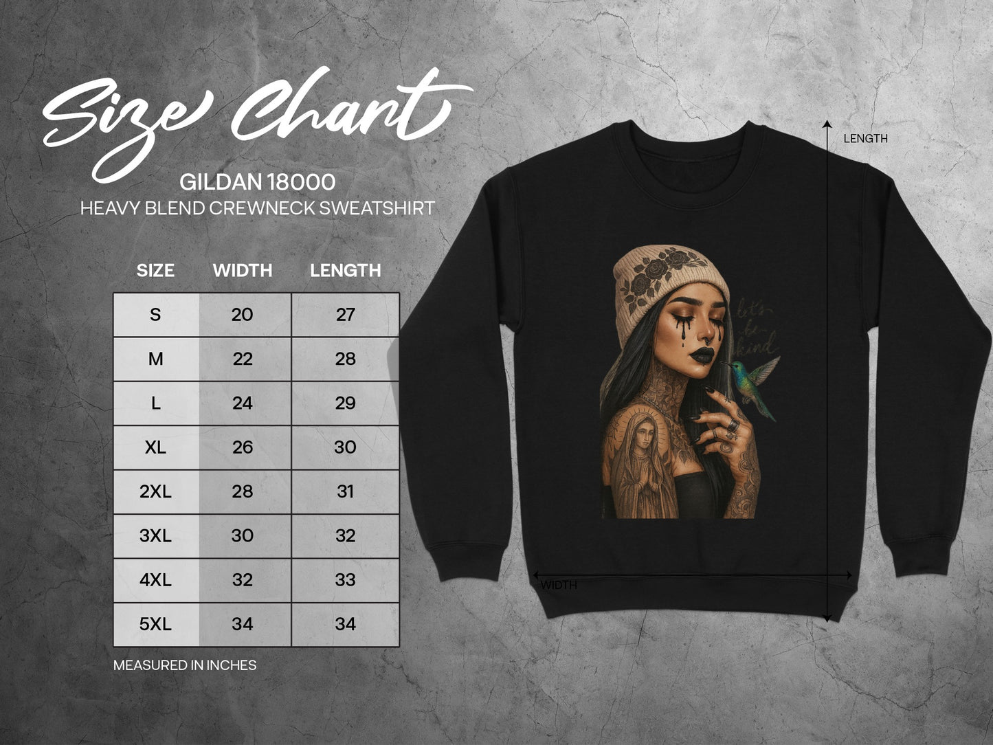 Gothic Tattooed Woman Heavy Blend Crewneck Sweatshirt product
