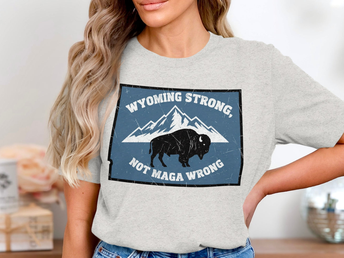 Wyoming Strong Not Maga Wrong Graphic T-Shirt product