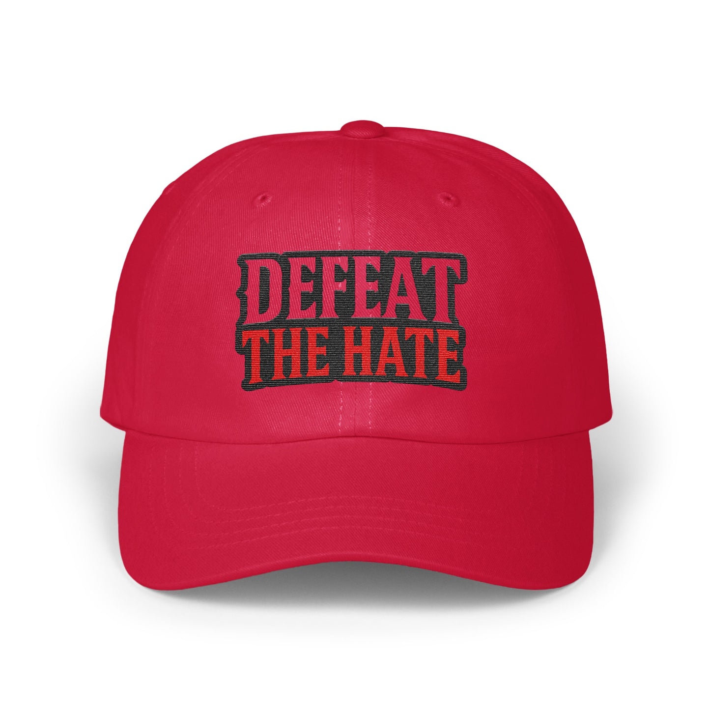 Defeat The Hate Text Design Red Baseball Cap product type