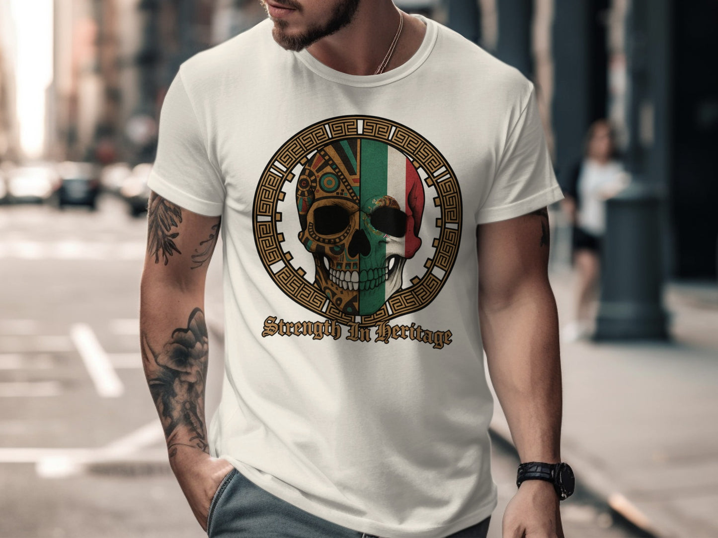 Strength in Heritage Skull Graphic T-Shirt